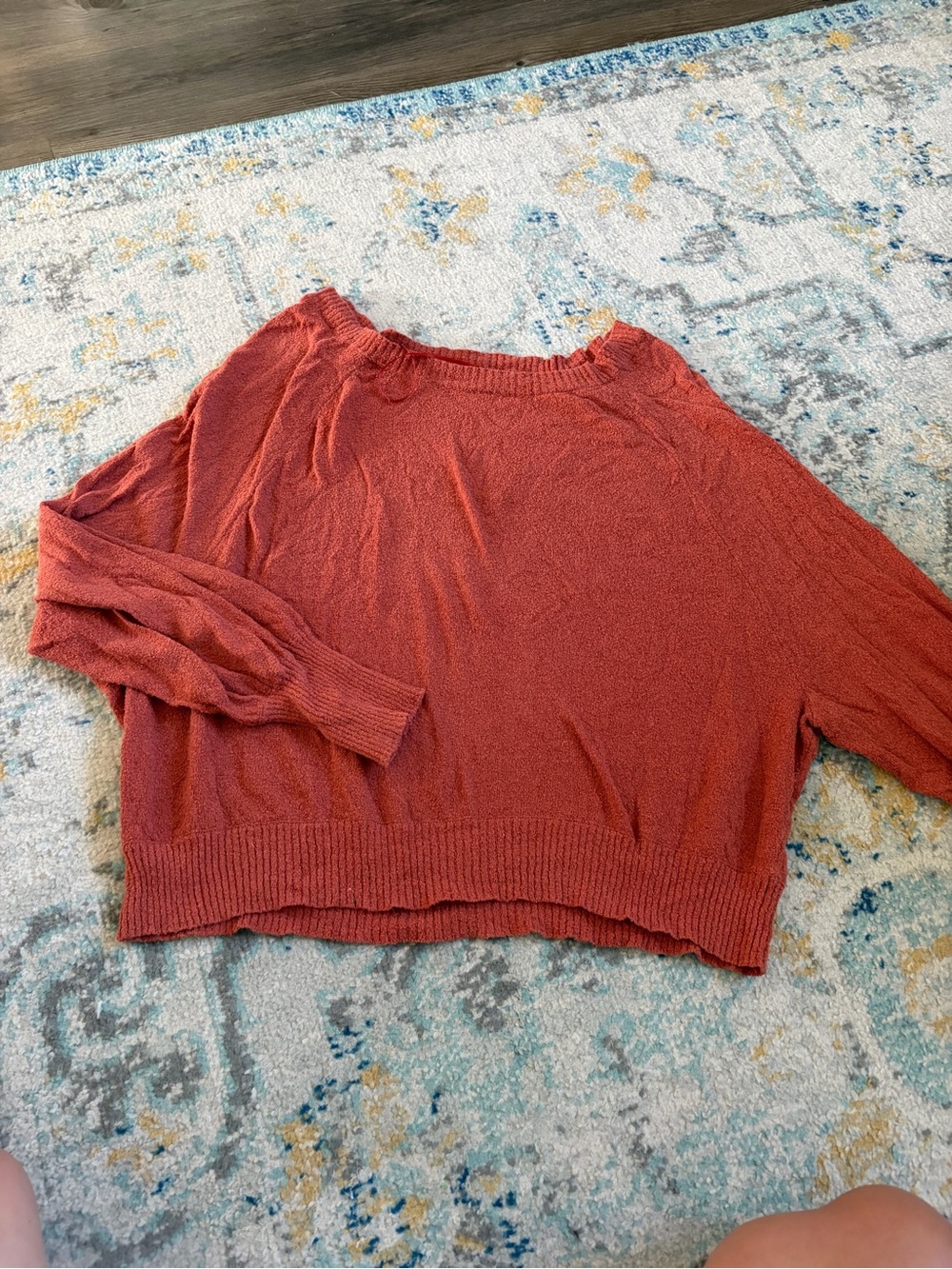 O'Neill Off-the-Shoulder Sweater in Rust Red